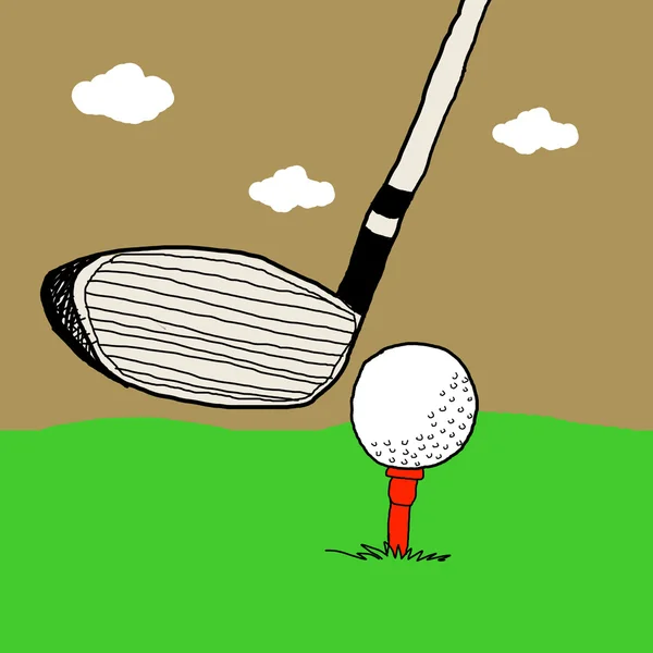 高尔夫游戏，高尔夫插图 — 图库照片