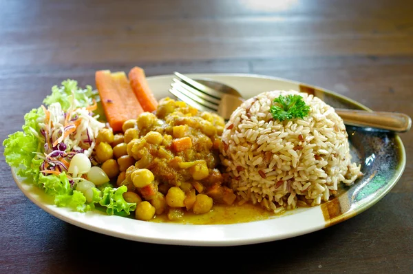Ris och curry — Stockfoto
