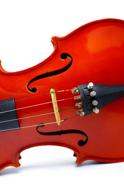 Közeli kép: egy klasszikus hegedű fehér háttér — Stock Fotó