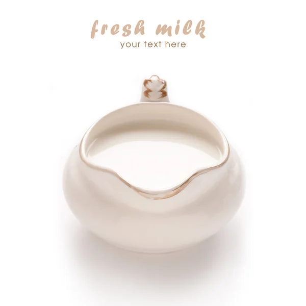 White ceramic jug with milk — Stock Photo, Image