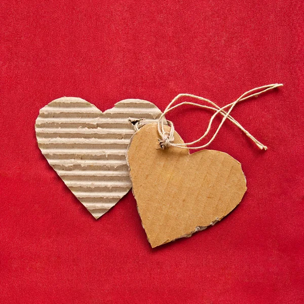 Valentine's Day Heart on Red Paper — Stock Photo, Image