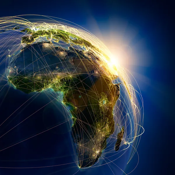 Principales rutas aéreas en África Imagen de archivo