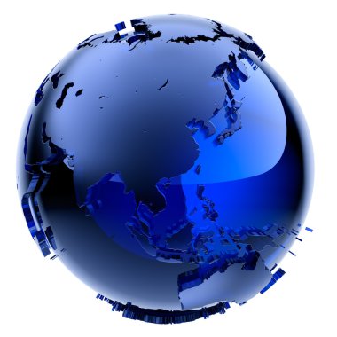 Blue glass globe clipart