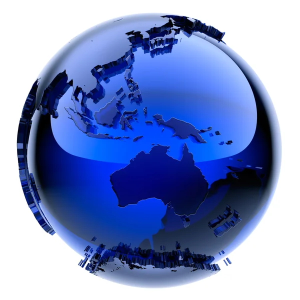 Globe en verre bleu — Photo