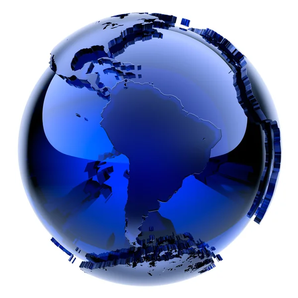 Blått glas globe — Stockfoto