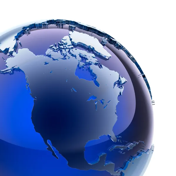 Blått glas globe — Stockfoto