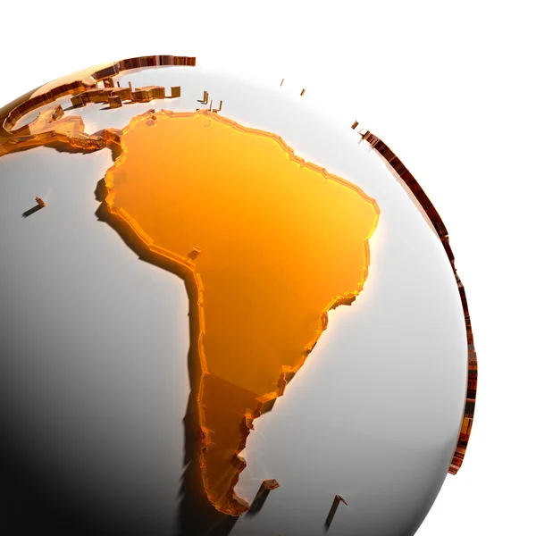 Фрагмент землі з континентів помаранчевий скла — стокове фото