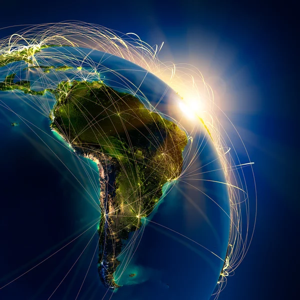 Main air routes in South America — Stock Photo, Image