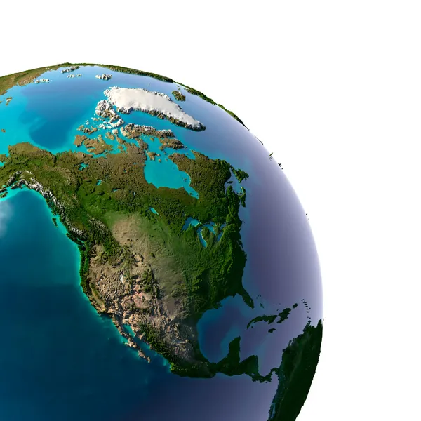 Realistische planeet aarde met natuurlijke water — Stockfoto
