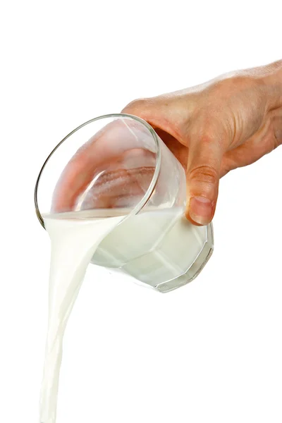 Ruční lití mléka — Stock fotografie