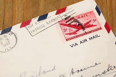 Old airmail letter clipart