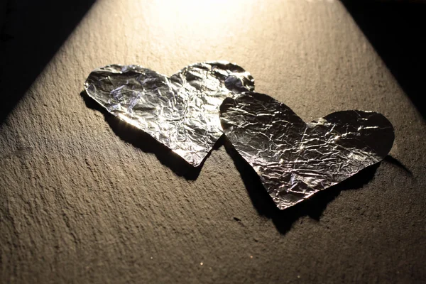 Aluminum hearts — Stock Photo, Image