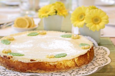 sehpa üzerinde Cheesecake