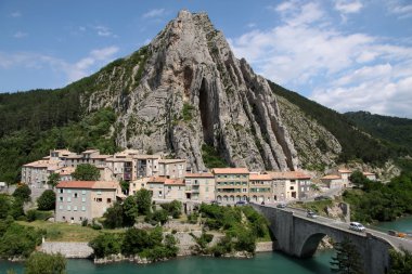 The village of Sisteron in southern France clipart