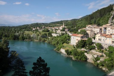 The village of Sisteron in southern France clipart