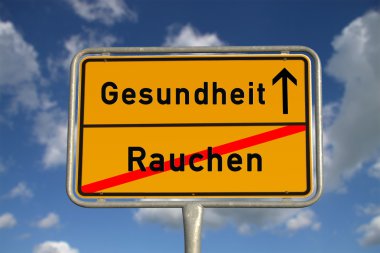 German road sign smoking and health clipart