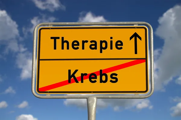 Duitse weg teken kanker en therapie — Stockfoto