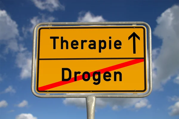 Duitse weg teken drugs en therapie — Stockfoto