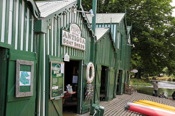 stock image Antigua Boat sheds at the river Avon in Christchurch