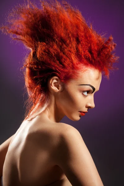 Penteado vermelho — Fotografia de Stock