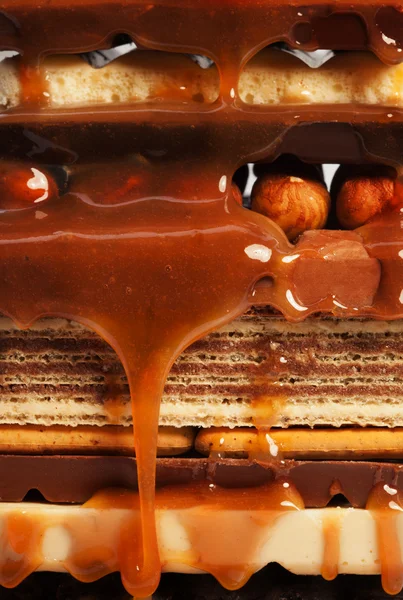Čokoláda - karamelový koláč — Stock fotografie