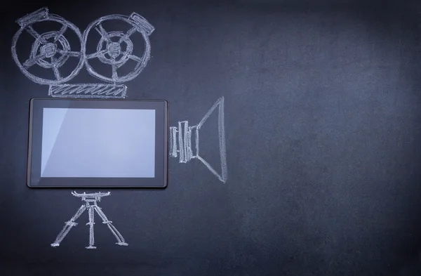 stock image Tablet computer as movie camera