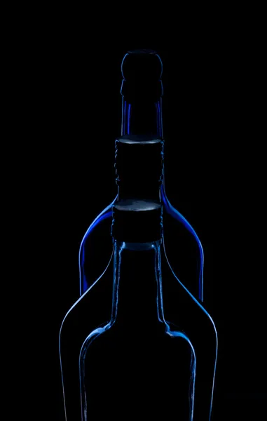 Rad av flaskor — Stockfoto