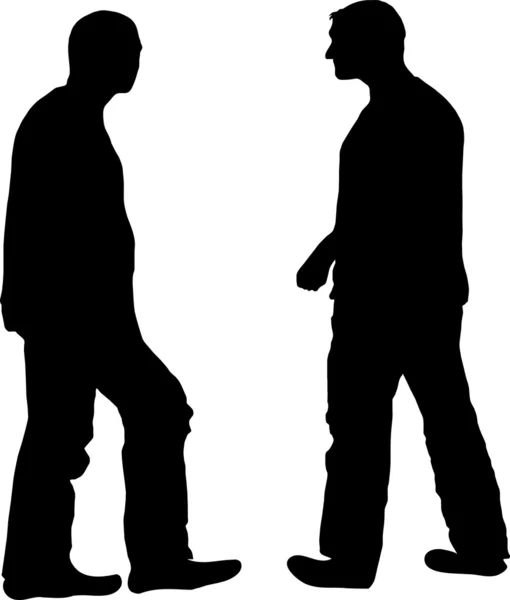 Deux hommes, silhouette — Image vectorielle