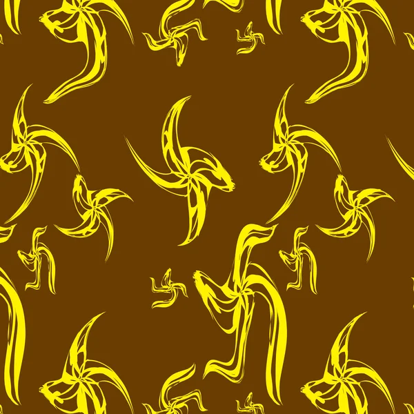 Fond brun sans couture avec des éléments jaunes — Image vectorielle