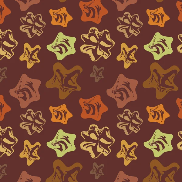 Fond brun avec des éléments abstraits varicolores — Image vectorielle
