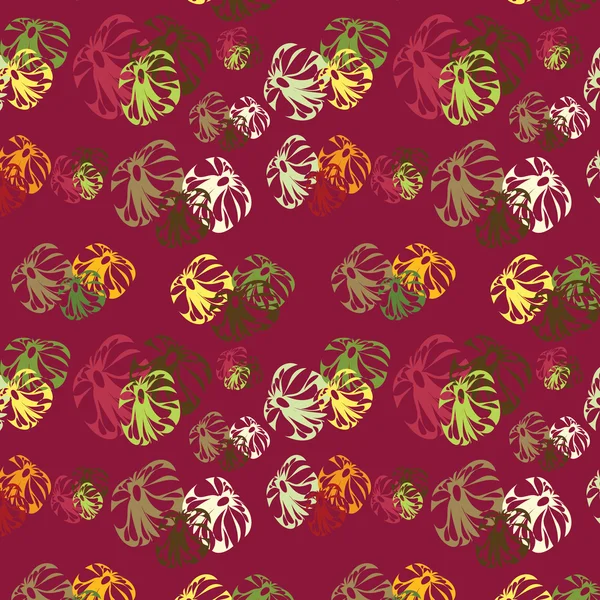Motif sans couture avec des fleurs abstraites — Image vectorielle
