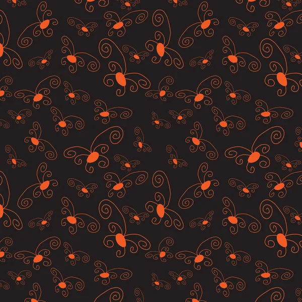 Dunkler, nahtloser Hintergrund mit orangen Elementen — Stockvektor