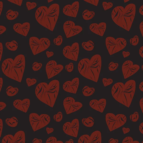 Fondo oscuro con corazones abstractos — Archivo Imágenes Vectoriales