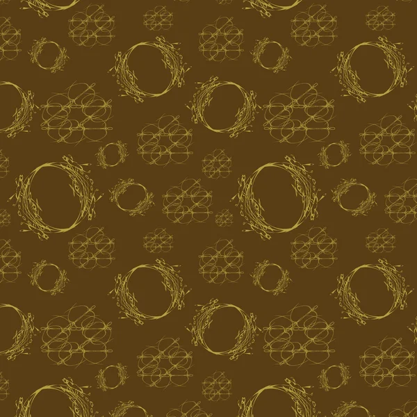 Seamless light pattern on brown background — Stock Vector