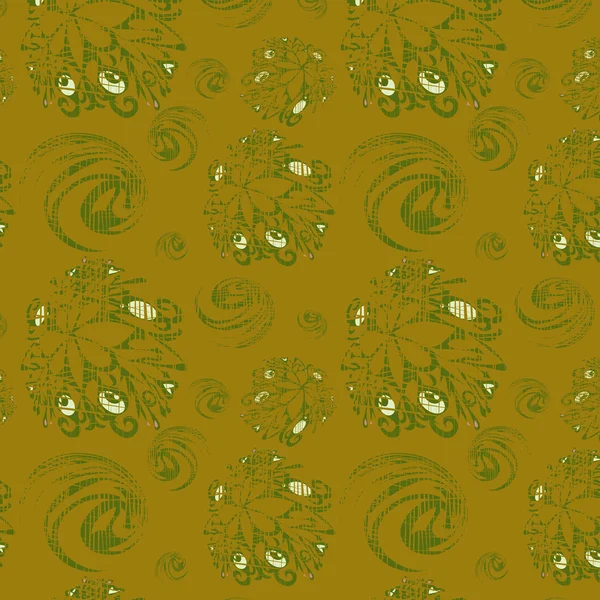 Безшовний фон з зеленими елементами — стоковий вектор