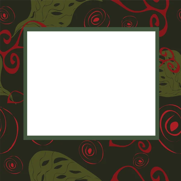 Quadro abstrato com elementos verdes e vermelhos — Vetor de Stock