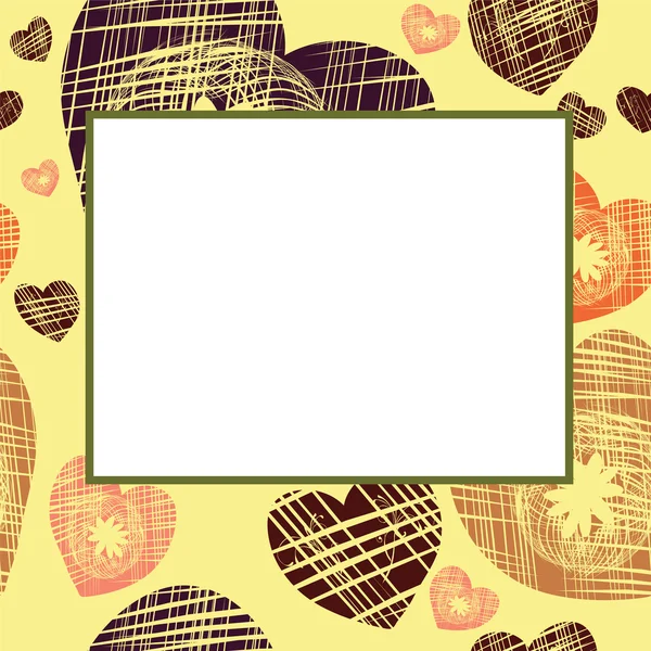 Light frame with hearts — Stock Vector