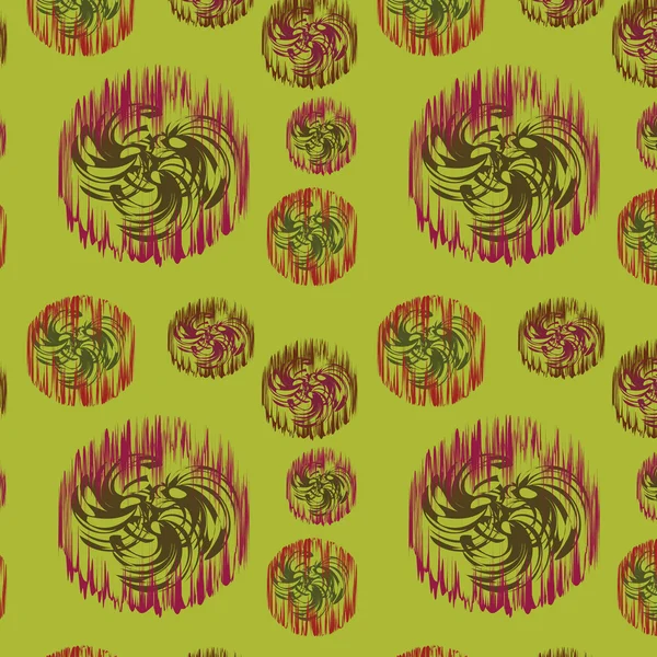 Fond vert sans couture avec des éléments abstraits originaux — Image vectorielle
