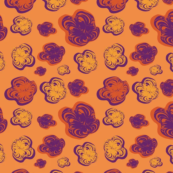 Orange seamless background with original elements — Stock Vector