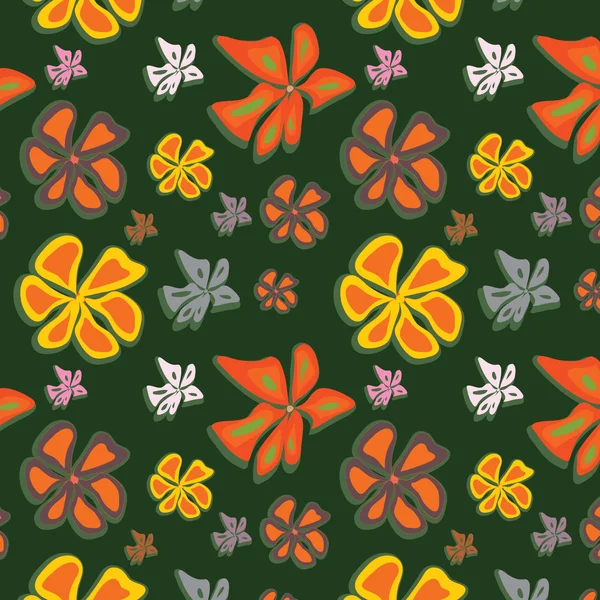 Grüner Hintergrund mit Blumen — Stockvektor