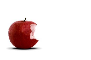 Red apple bite clipart