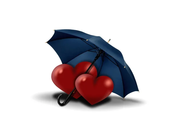 Amor sob guarda-chuva — Fotografia de Stock
