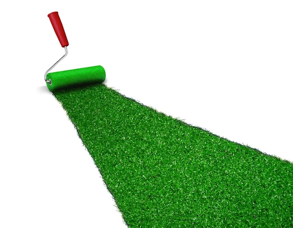 Malet grønt græs - Stock-foto