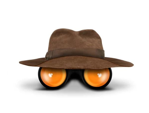 Hunters hat and binocular — Stock Photo, Image