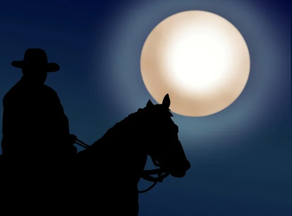 Cowboy à noite — Fotografia de Stock