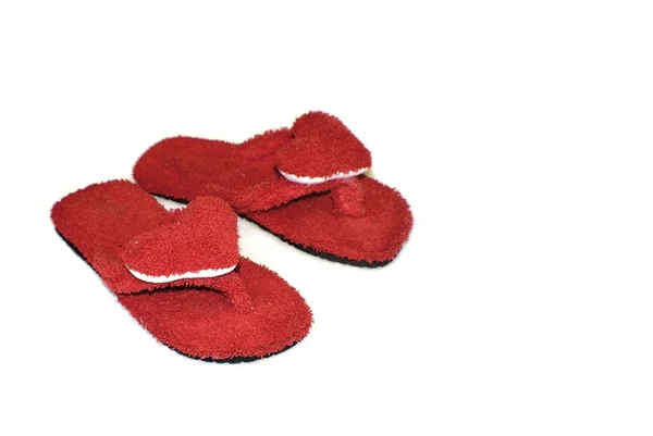 Sandalia roja sobre blanco —  Fotos de Stock
