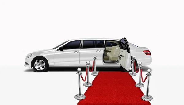 Limo and red carpet — Stock Photo, Image