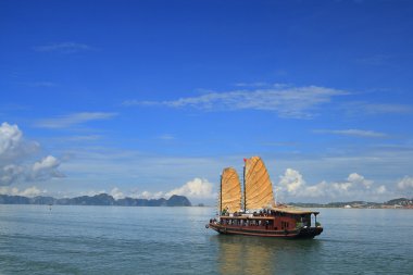Tourist junk, Ha Long Bay, Vietnam clipart