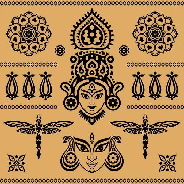 Індійська етнічних елементів — стоковий вектор
