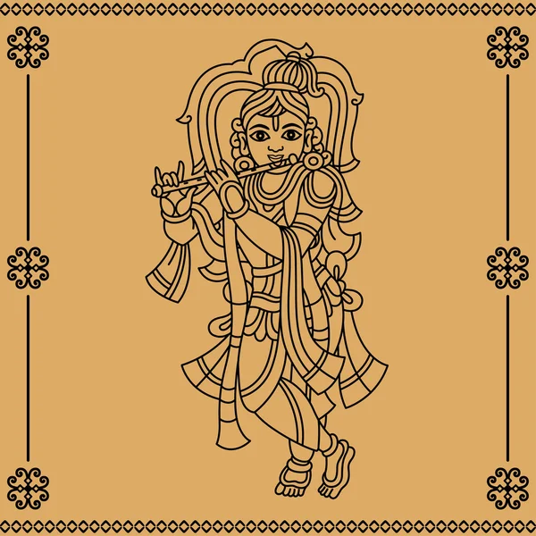 Indiase god krishna — Stockvector